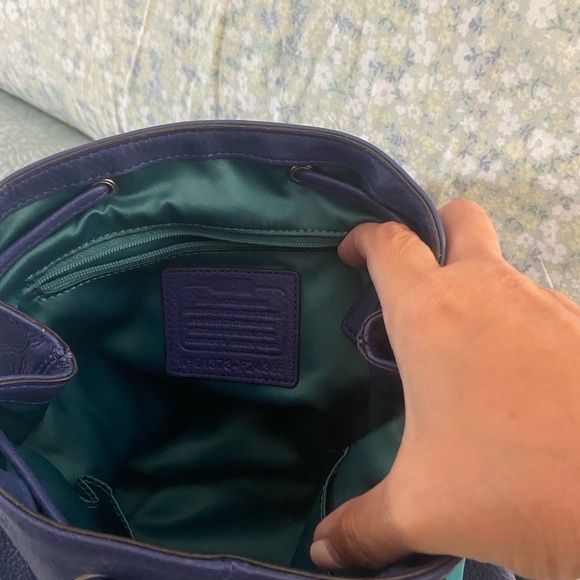 Coach leather backpack in French Blue Park - Picture 5 of 7